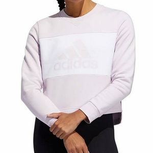Adidas Cropped Sweatshirt Pink Sz XS